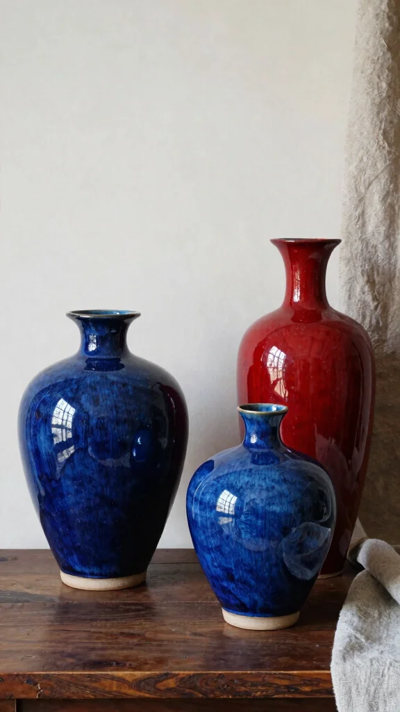10 Raku Vase Ideas for a Dramatic Handcrafted Ceramic Display - 1. Bold Colors for a Dramatic Impact 1