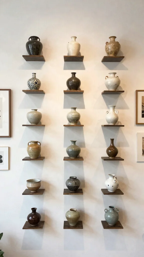 10 Raku Vase Ideas for a Dramatic Handcrafted Ceramic Display - 6. Transformative Wall Displays 1