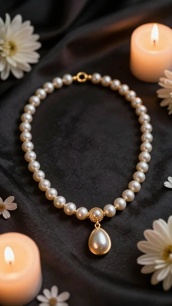 10 Wearable Air Purifier Necklace Ideas for Personal On-the-Go Protection - 4. Elegant Pearl and Gold Necklace 1