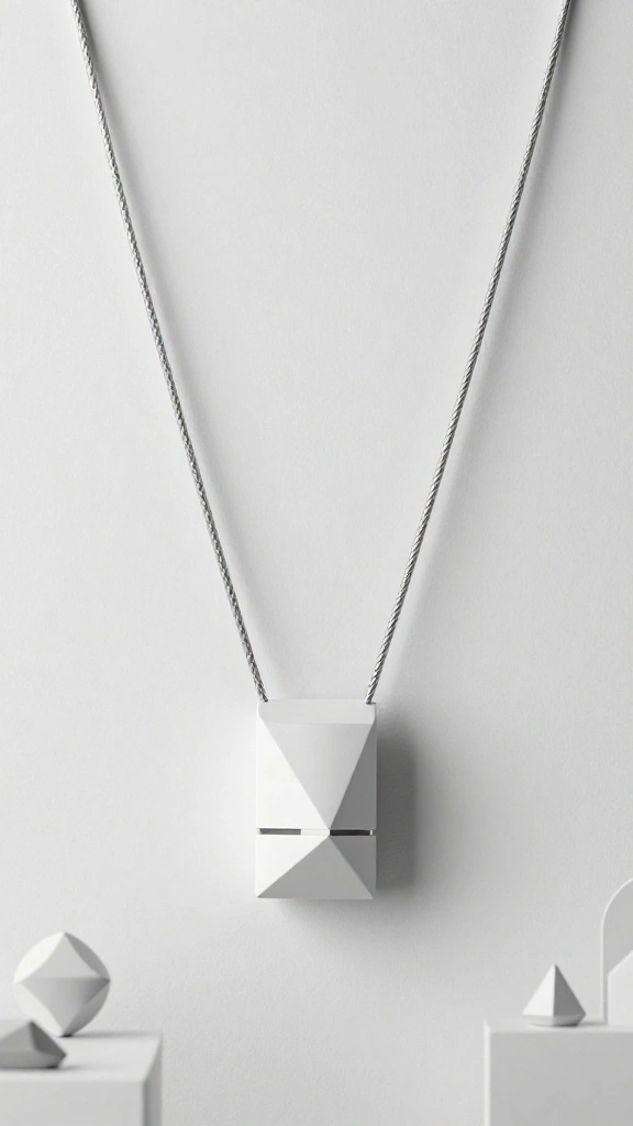 10 Wearable Air Purifier Necklace Ideas for Personal On-the-Go Protection - 6. Modern Geometric Shapes Necklace 1