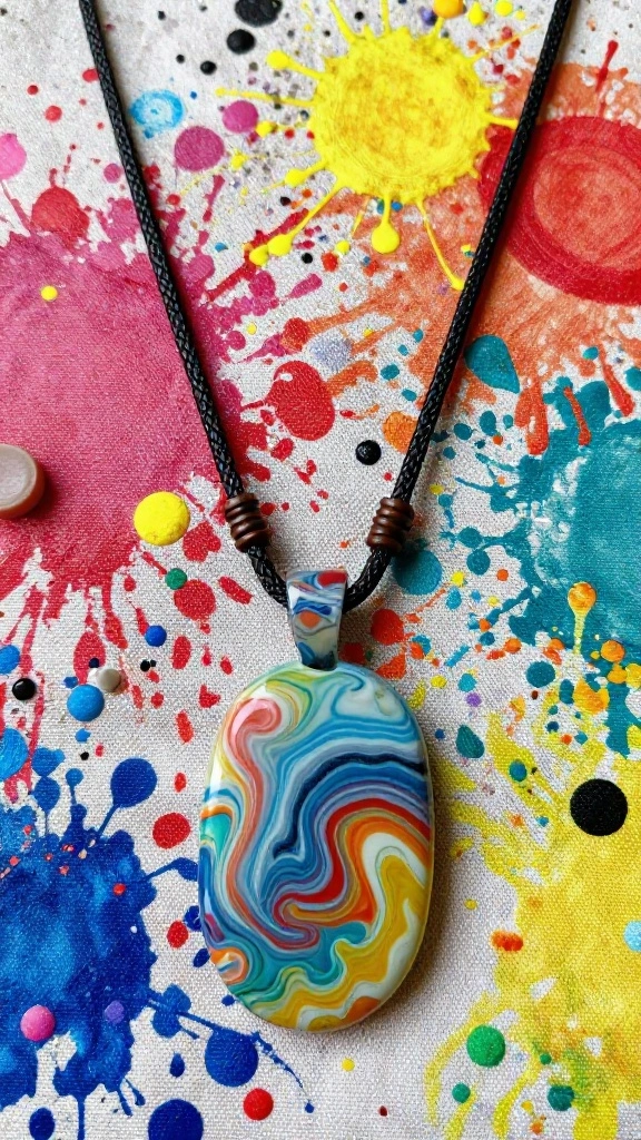 10 Wearable Air Purifier Necklace Ideas for Personal On-the-Go Protection - 9. Artistic Resin Necklace 1