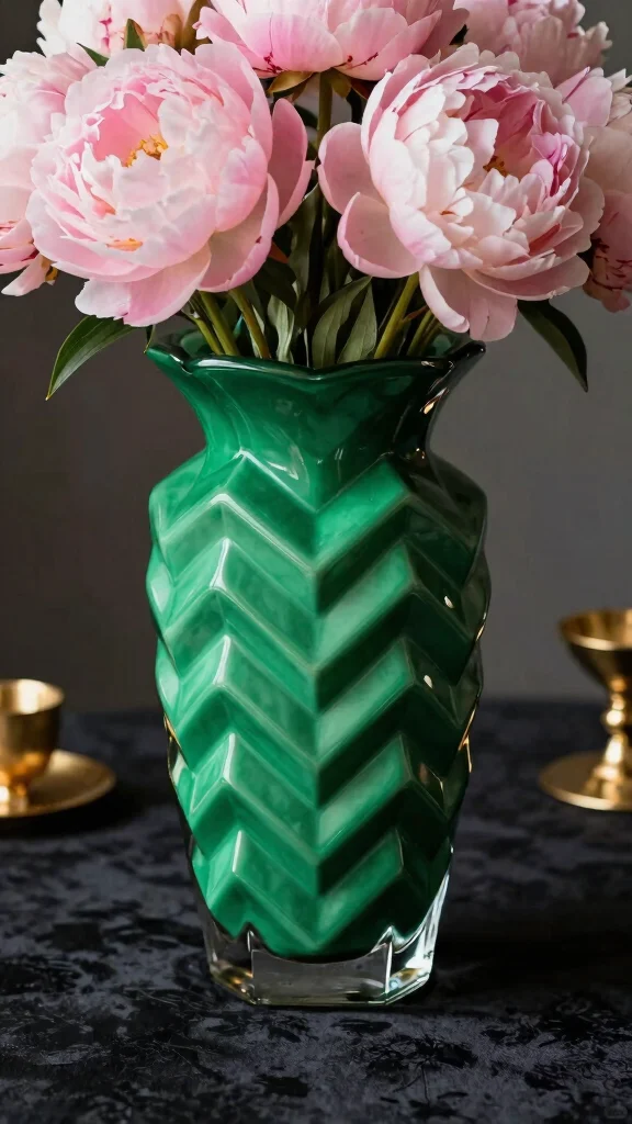 11 Art Deco Vase Ideas for a Glamorous Geometric Home Accent - 1. The Iconic Chevron Vase 1