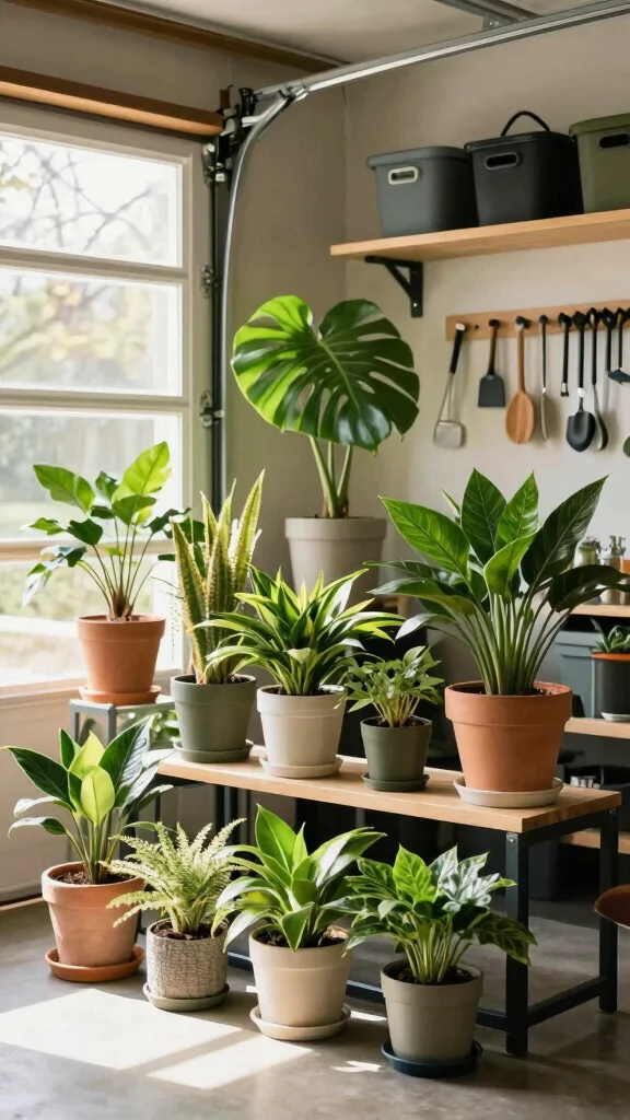 11 Garage Air Purifier Ideas for Dust Fumes and Chemical Odor Control - 7. Indoor Plants 1