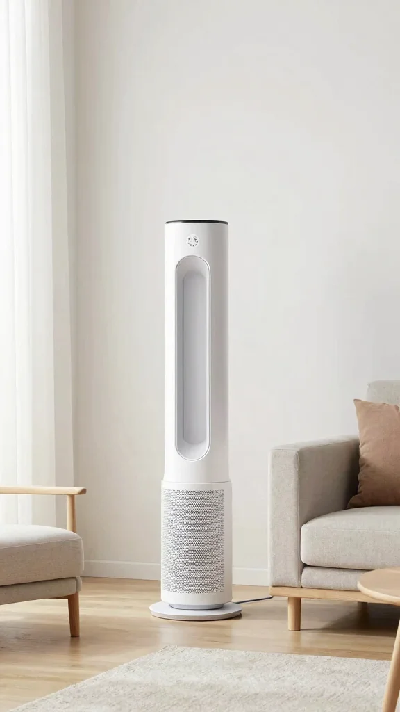 11 Japanese Air Purifier Ideas for a Minimal High-Performance Clean Air Setup - 5. The Minimalist Tower 1