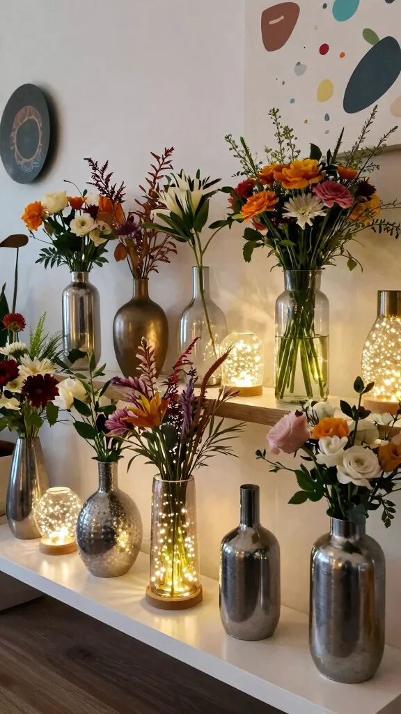 11 Metal Vase Ideas for an Industrial Modern Home Display - 10. Interactive Displays 1