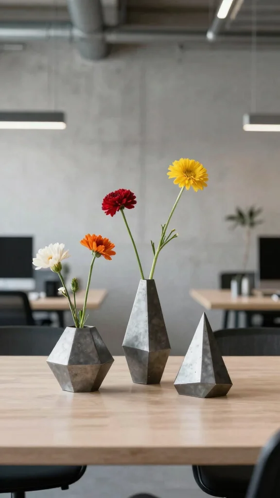 11 Metal Vase Ideas for an Industrial Modern Home Display - 3. Geometric Shapes 1