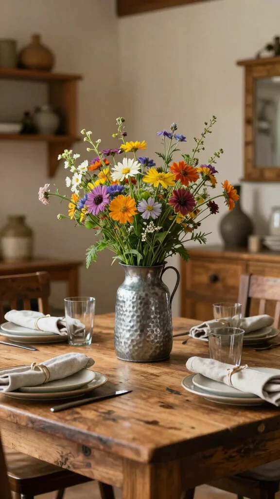 11 Metal Vase Ideas for an Industrial Modern Home Display - 6. Rustic Farmhouse Style 1