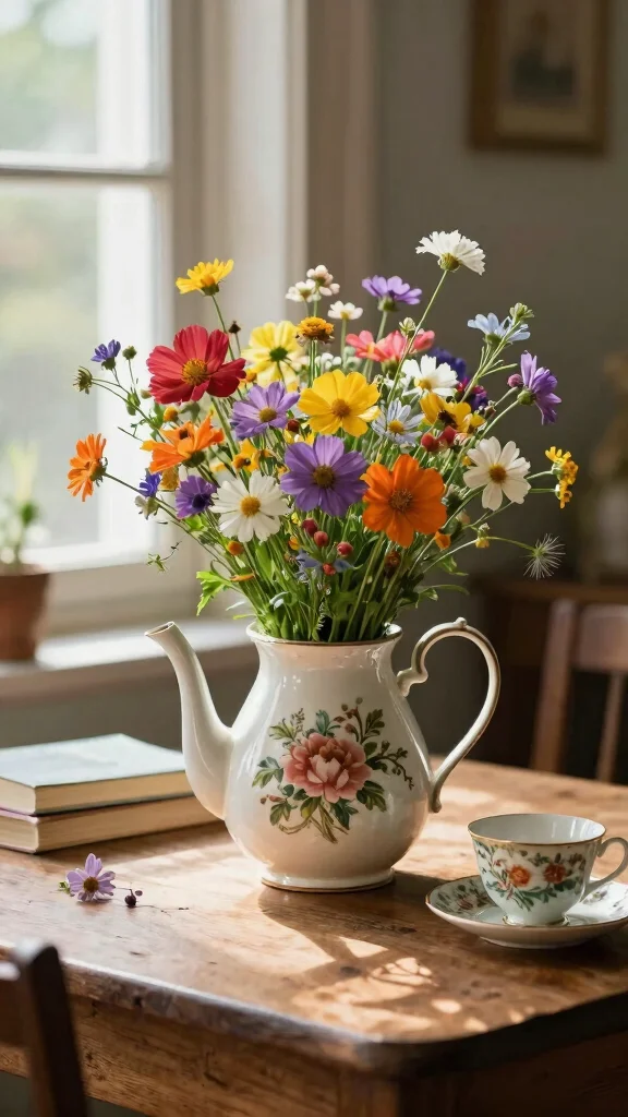 11 Quirky Vase Ideas for a Fun Unexpected Home Decor Statement - 1. Whimsical Teapot Vases 1