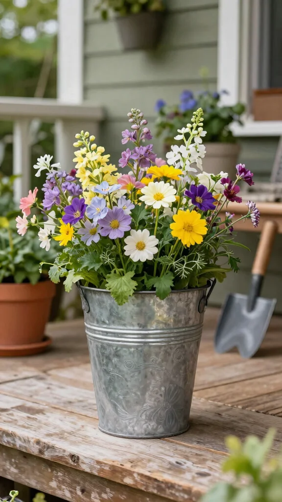 11 Quirky Vase Ideas for a Fun Unexpected Home Decor Statement - 11. Creative Bucket Vases 1