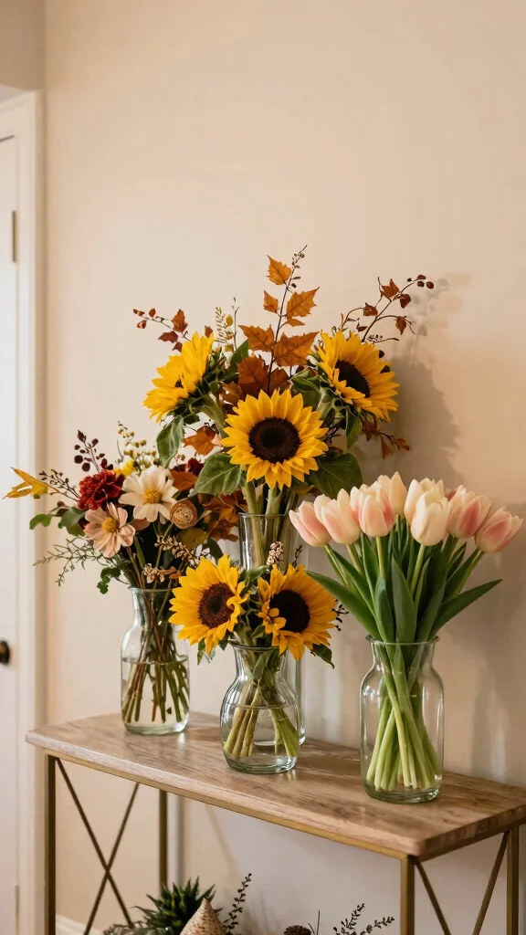 11 Set of 3 Glass Vase Ideas for a Delicate Light-Catching Display - 9. Seasonal Style with Festive Glass Vases 1