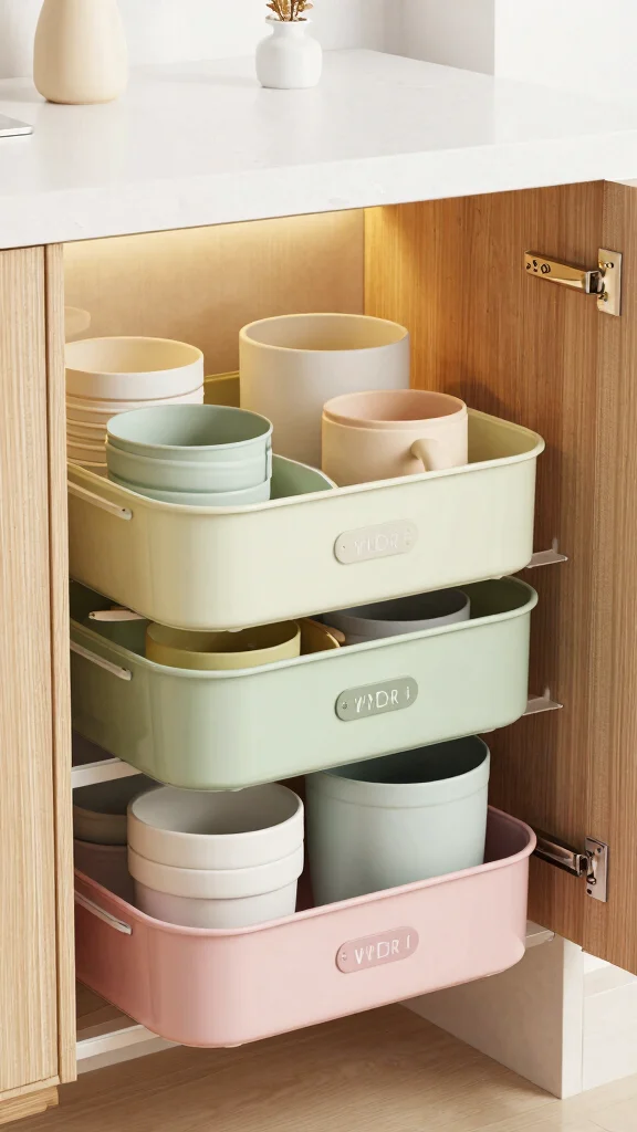 11 Under-Sink Pot Storage Ideas for Extra Kitchen Space - 1. Stackable Bins for Pots 1