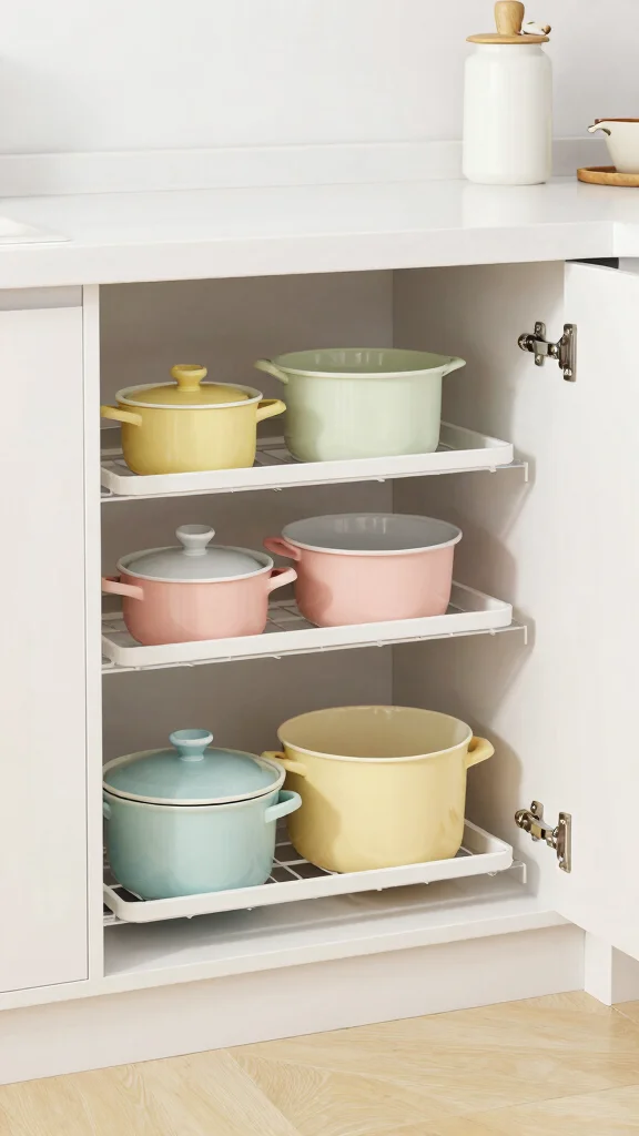 11 Under-Sink Pot Storage Ideas for Extra Kitchen Space - 5. Tiered Shelf Organizers 1