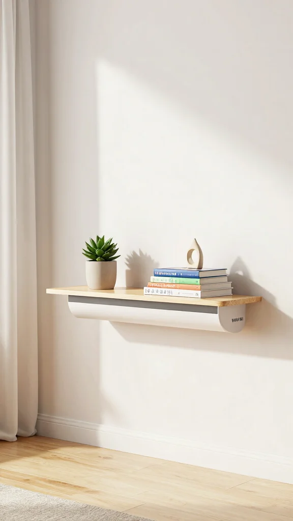 11 Wall-Mounted Air Purifier Concepts for a Space-Saving Discreet Setup - 1. Floating Shelf Air Purifier 1