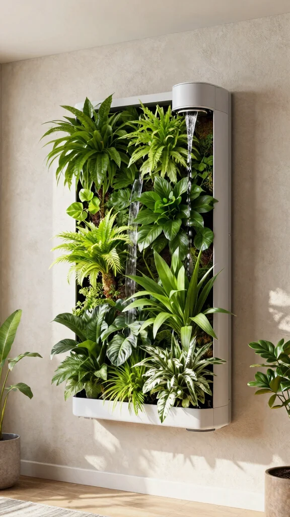 11 Wall-Mounted Air Purifier Concepts for a Space-Saving Discreet Setup - 3. Vertical Garden Air Purifier 1