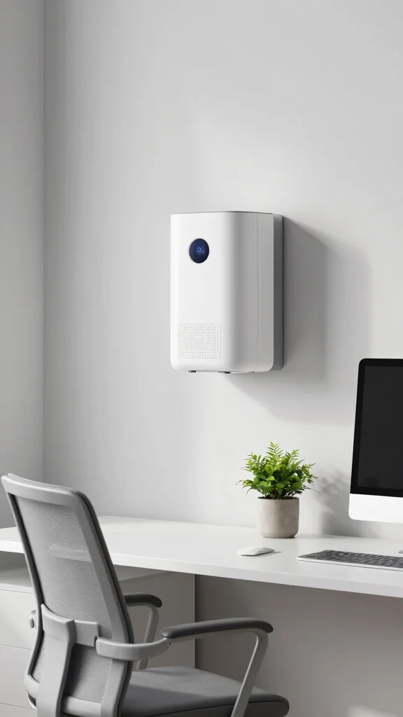 11 Wall-Mounted Air Purifier Concepts for a Space-Saving Discreet Setup - 4. Minimalist Cylinder Purifier 1