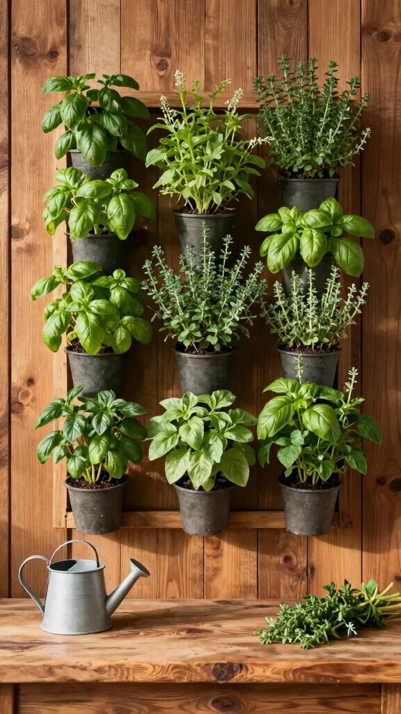 12 Balcony Pot Ideas for a Beautiful Space-Smart Container Garden - 1. Vertical Herb Garden Pots 1