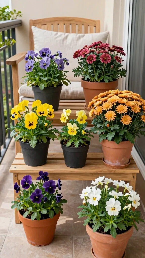 12 Balcony Pot Ideas for a Beautiful Space-Smart Container Garden - 11. Seasonal Pot Swaps 1