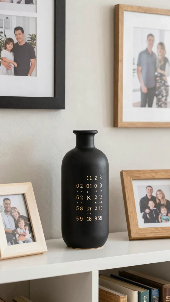 12 Black Vase Ideas for a Bold Grounding Home Decor Accent - 12. Personalized Black Vases 1