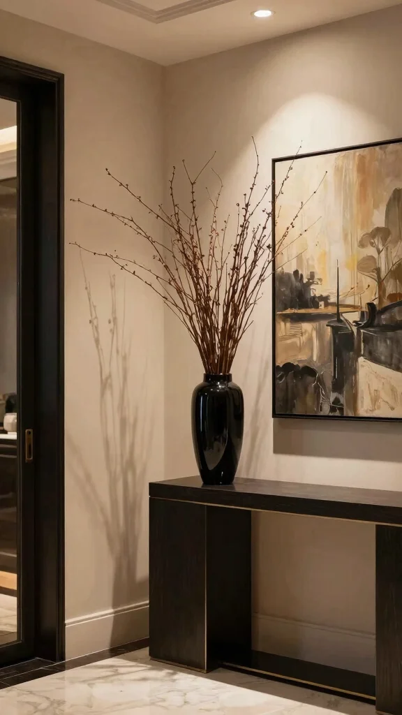 12 Black Vase Ideas for a Bold Grounding Home Decor Accent - 4. Tall Black Vases for Impact 1