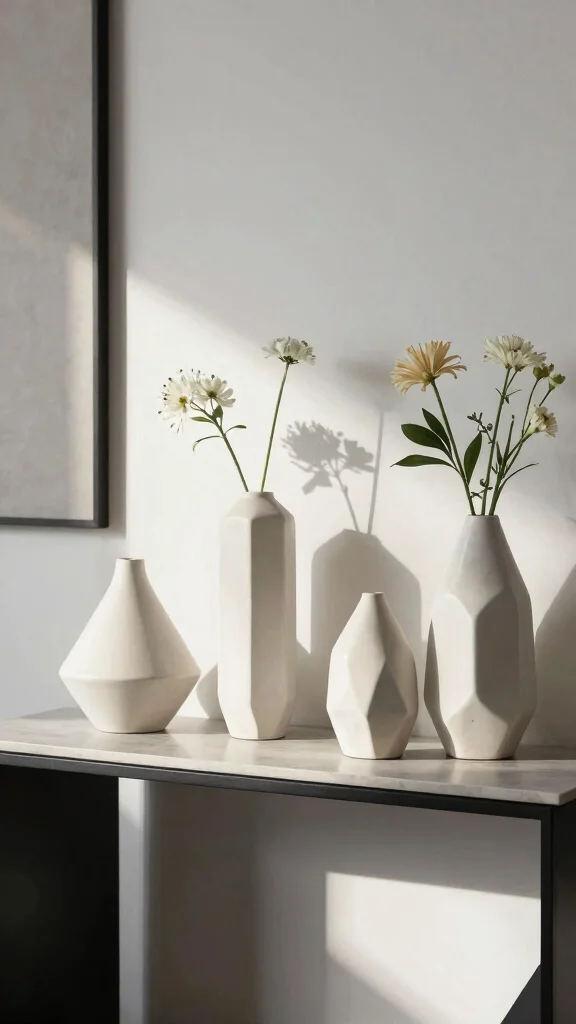 12 Ceramic Bud Vase Ideas for a Delicate Artisan-Style Display - 10. Geometric Styles 1