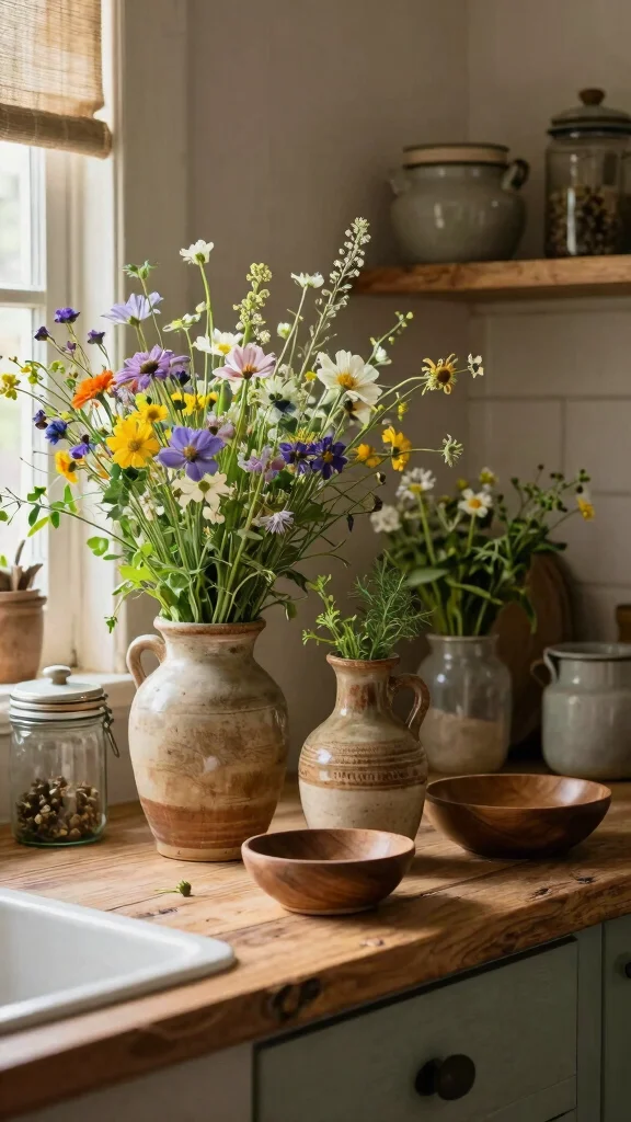 12 Ceramic Bud Vase Ideas for a Delicate Artisan-Style Display - 11. Rustic Farmhouse Aesthetic 1