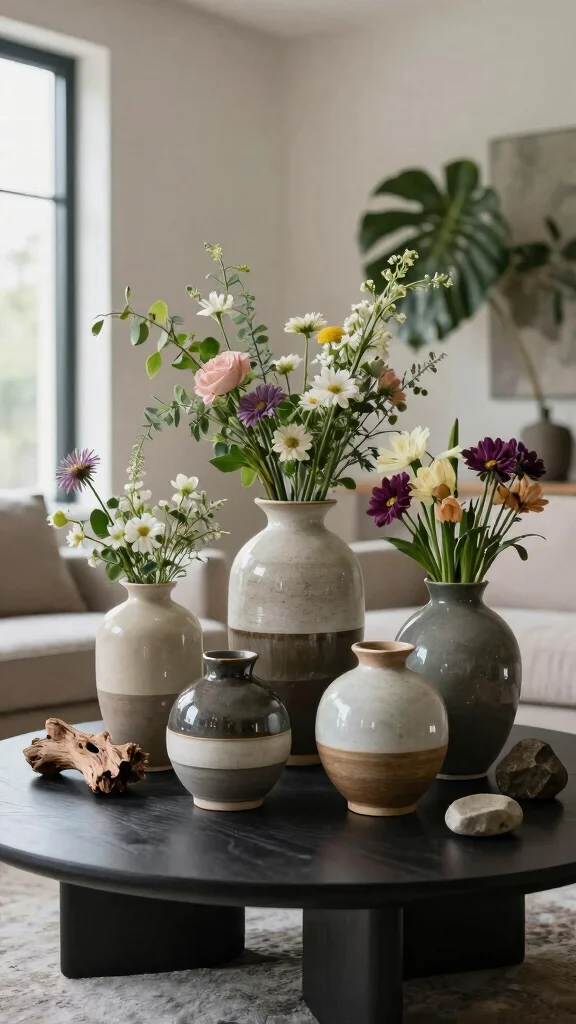 12 Ceramic Bud Vase Ideas for a Delicate Artisan-Style Display - 12. Layered Textures 1