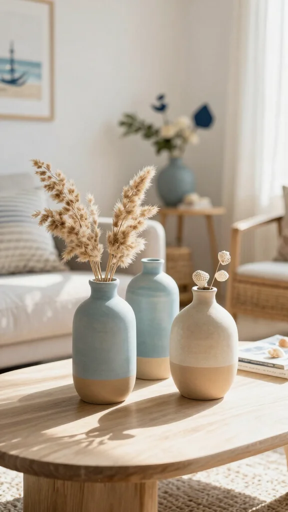 12 Ceramic Bud Vase Ideas for a Delicate Artisan-Style Display - 9. Coastal Inspirations 1