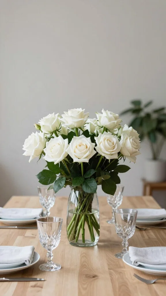 12 Clear Glass Vase Ideas for a Versatile Light-Catching Home Accent - 1. Monochromatic Floral Displays 1