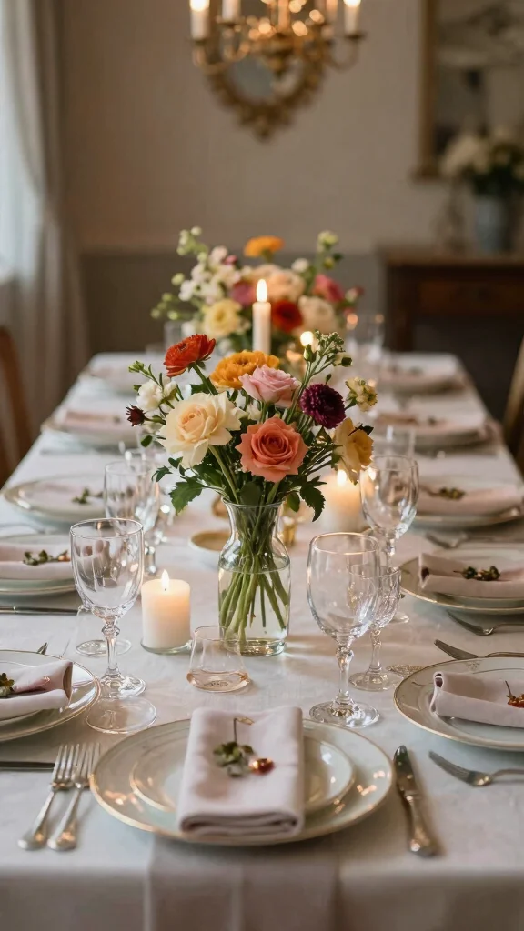 12 Clear Glass Vase Ideas for a Versatile Light-Catching Home Accent - 10. Elegant Table Settings 1