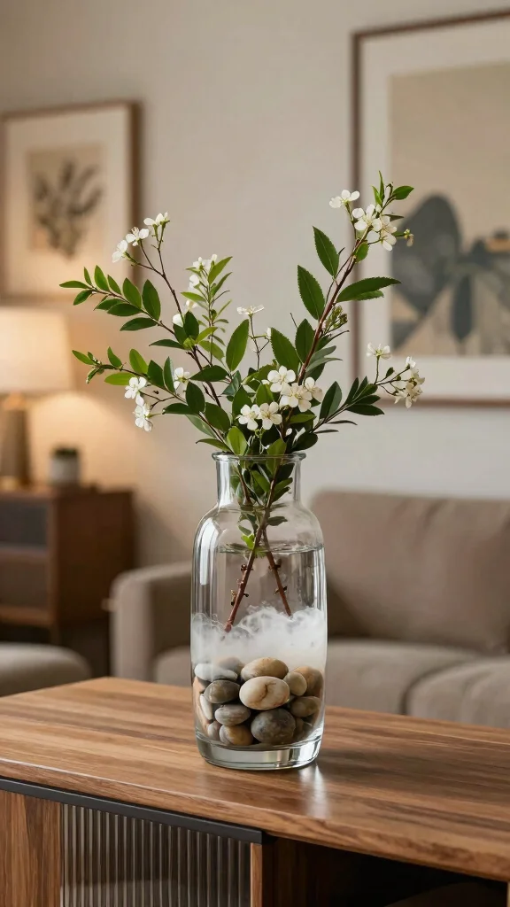 12 Clear Glass Vase Ideas for a Versatile Light-Catching Home Accent - 2. Layered Textures 1