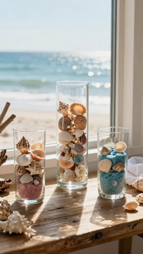 12 Clear Glass Vase Ideas for a Versatile Light-Catching Home Accent - 4. Beachy Accents 1