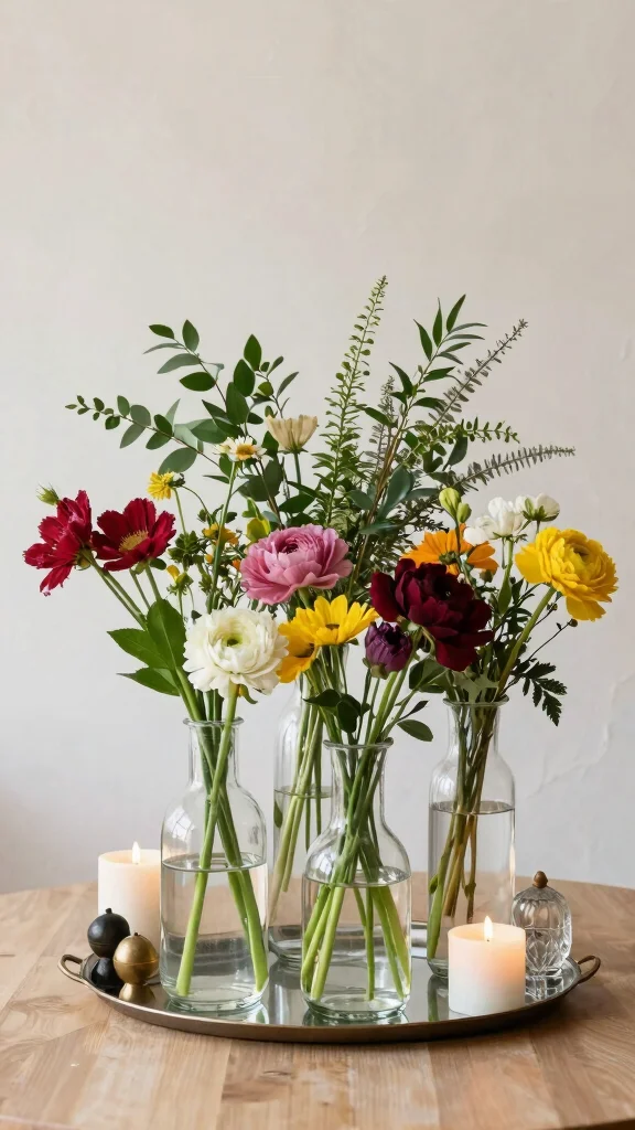12 Clear Glass Vase Ideas for a Versatile Light-Catching Home Accent - 6. Clustered Arrangements 1