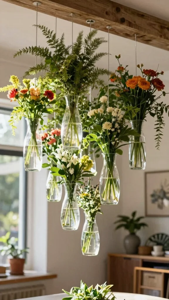 12 Clear Glass Vase Ideas for a Versatile Light-Catching Home Accent - 9. Hanging Glass Vases 1