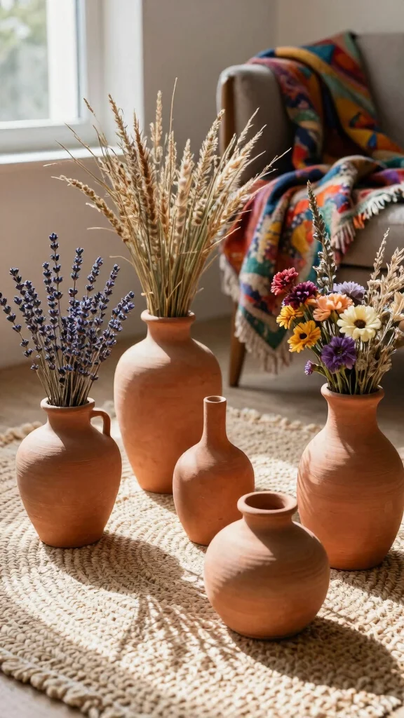 12 Colorful Vase Ideas for a Joyful Bold Eye-Catching Home Accent - 1. Terracotta Wonders 1