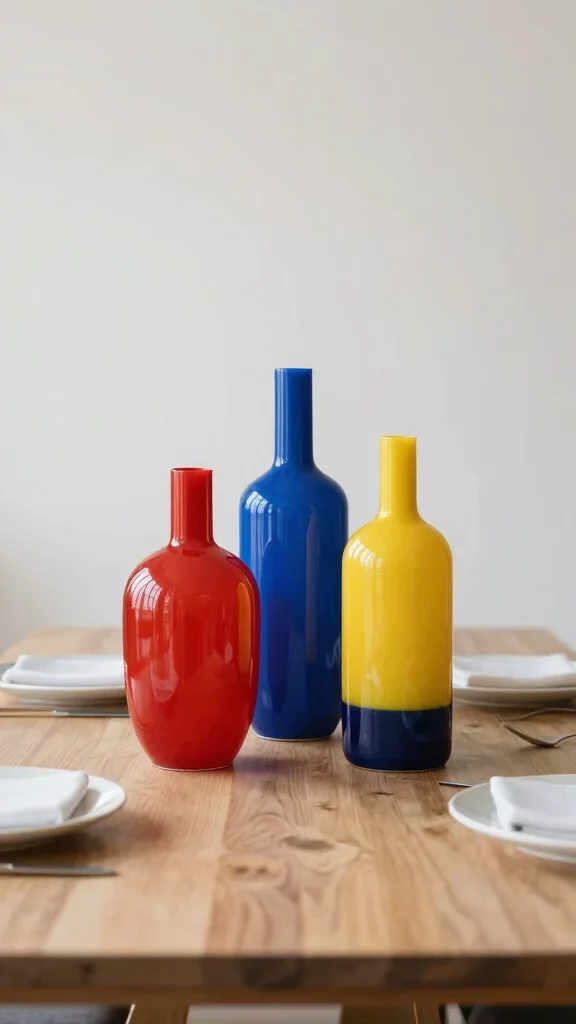 12 Colorful Vase Ideas for a Joyful Bold Eye-Catching Home Accent - 8. Color-Blocked Creations 1