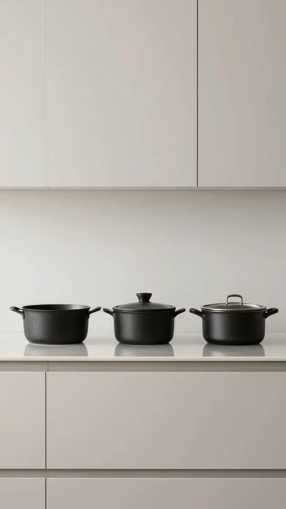 12 Cookware Set Ideas for a Cohesive Well-Equipped Kitchen - 11. Minimalist Cookware for Modern Kitchens 1
