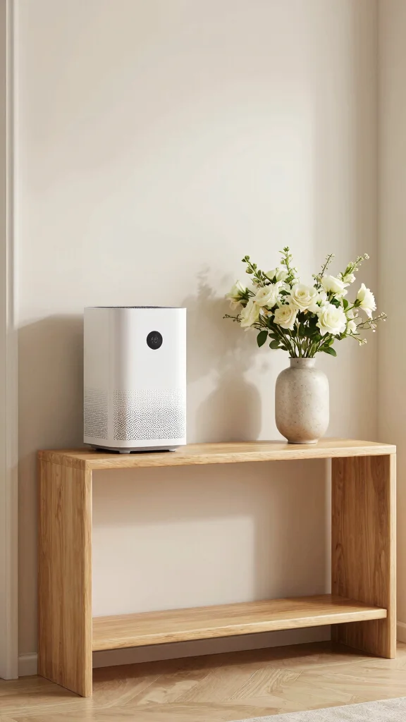12 Coway Air Purifier Ideas for a Reliable Quiet Efficient Home Setup - 5. Pair with a Stylish Console Table 1