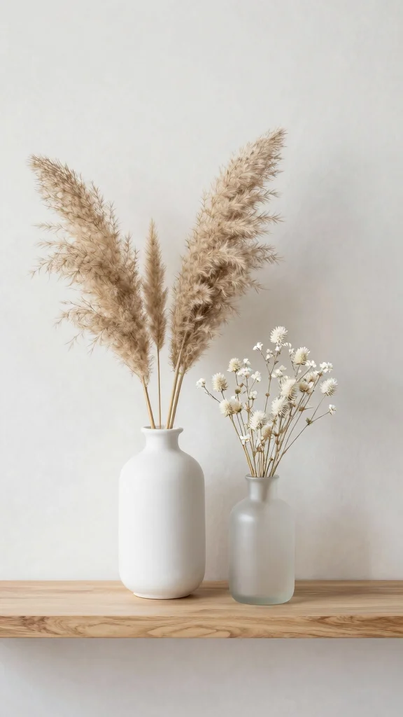 12 Dried Stem Vase Ideas for a Minimal Long-Lasting Home Display - 1. Monochrome Minimalism 1