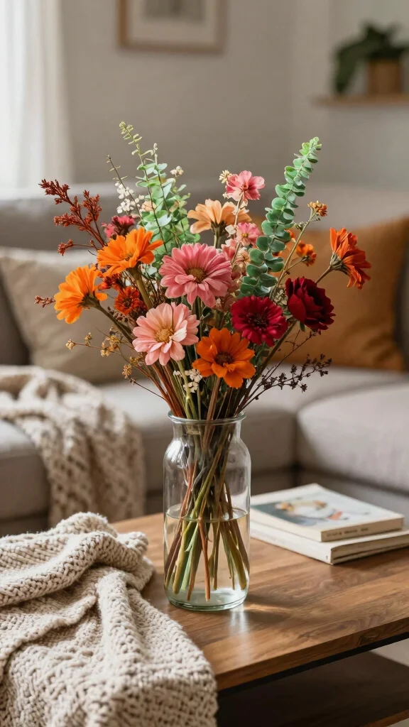 12 Dried Stem Vase Ideas for a Minimal Long-Lasting Home Display - 4. Colorful Mixes 1