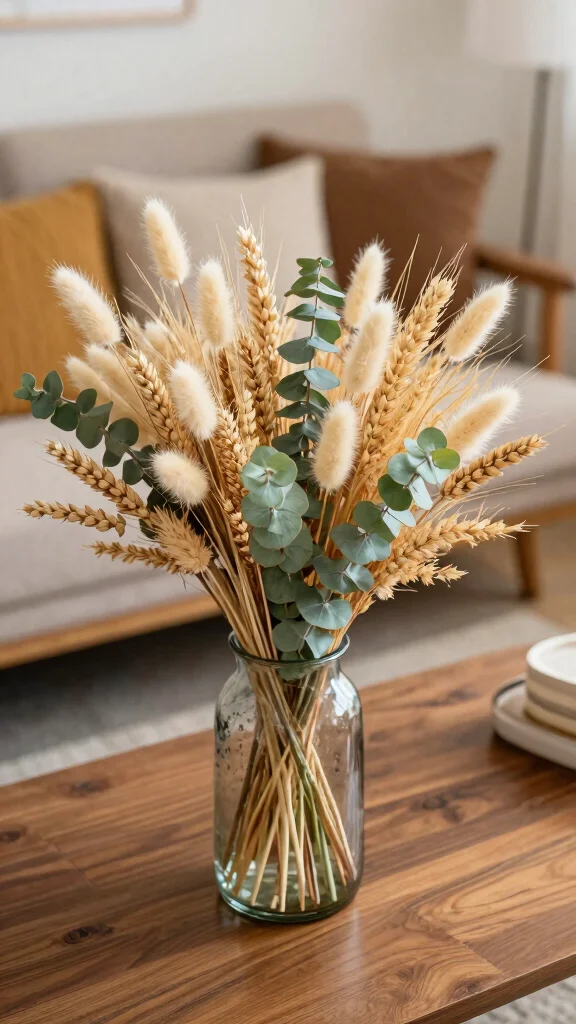 12 Dried Stem Vase Ideas for a Minimal Long-Lasting Home Display - 6. Textural Variety 1