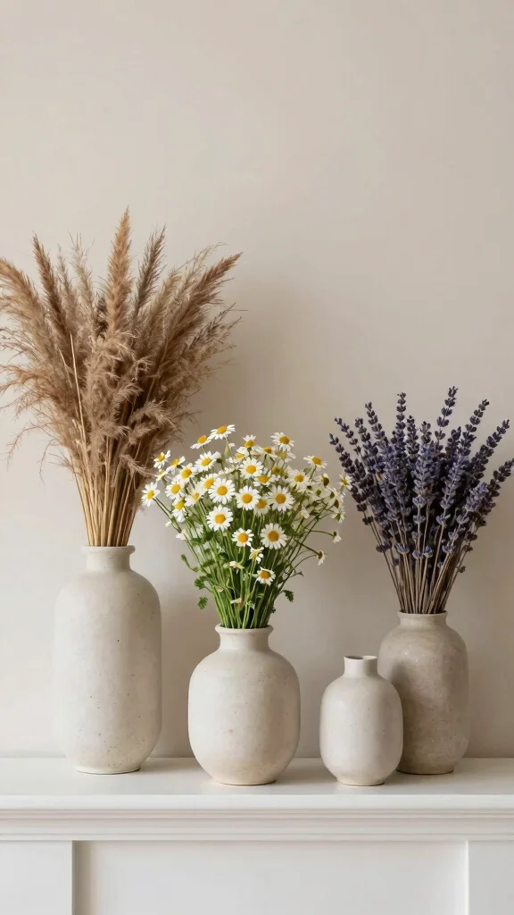 12 Dried Stem Vase Ideas for a Minimal Long-Lasting Home Display - 8. Layering Heights 1