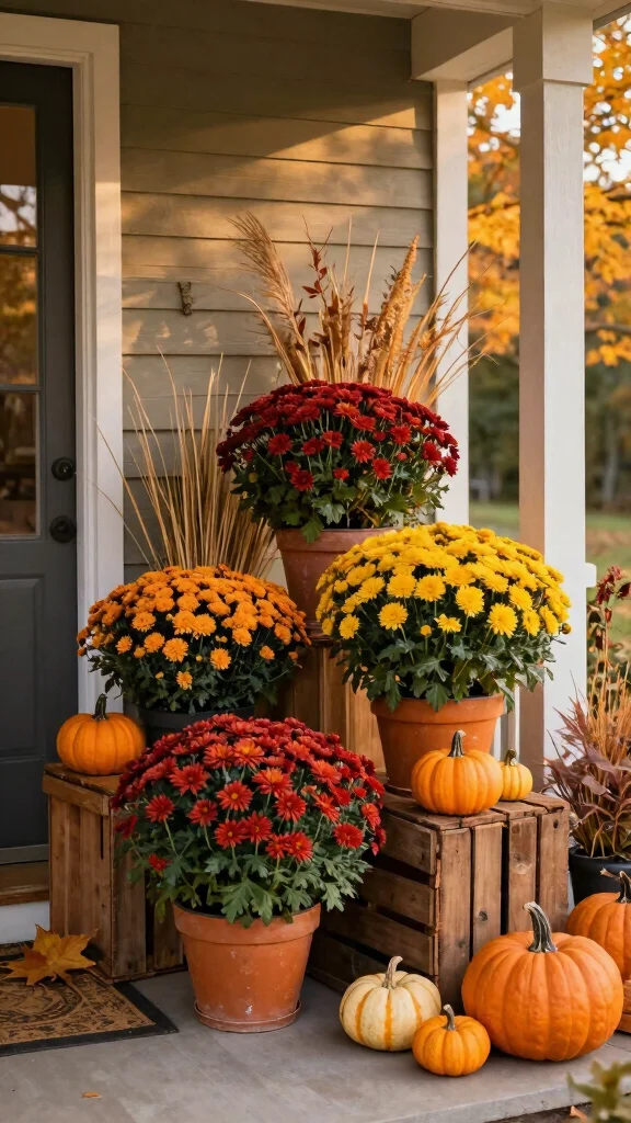12 Front Door Pot Ideas for a Stylish Seasonal Entry Display - 3. Autumn Harvest Vibes 1