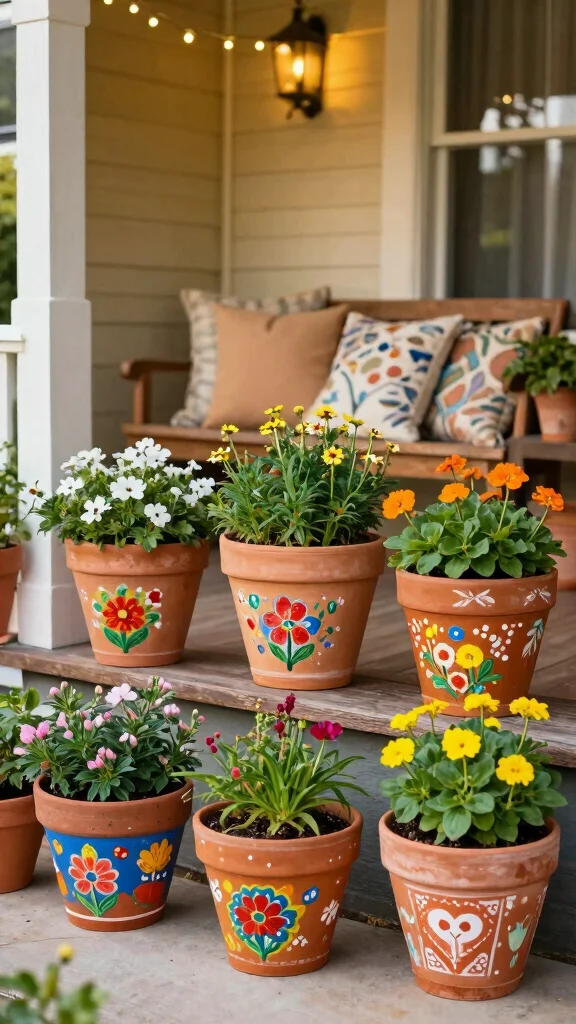12 Front Porch Pot Ideas for a Welcoming Colorful Curb Appeal - 2. Terracotta Pots with a Twist 1