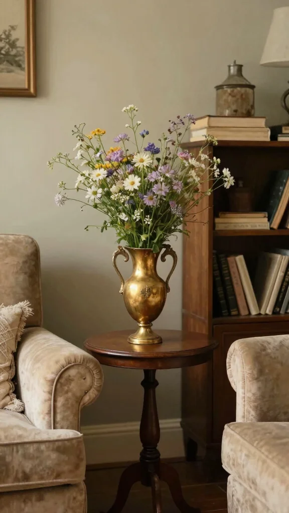 12 Gold Vase Ideas for a Glamorous Warm Metallic Home Accent - 8. Vintage-Inspired Gold Vases 1