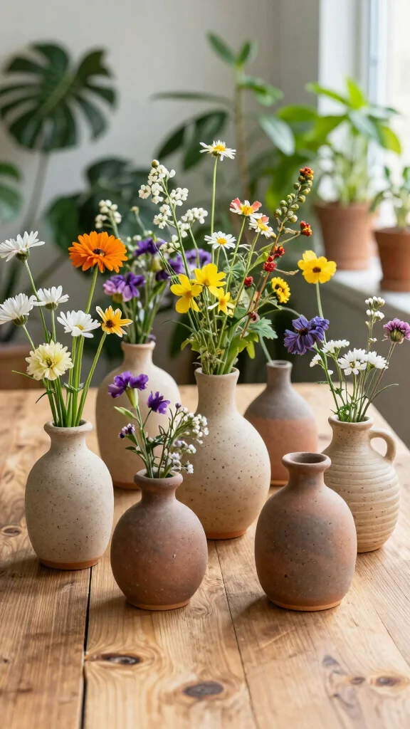 12 Handmade Vase Ideas for One-of-a-Kind Artisan Home Decor - 1. Whimsical Clay Vases 1