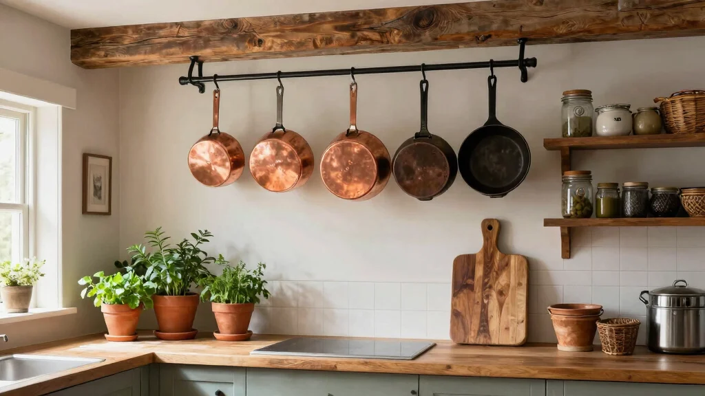12 Hanging Pot Rack Ideas for a Functional Rustic Kitchen Display