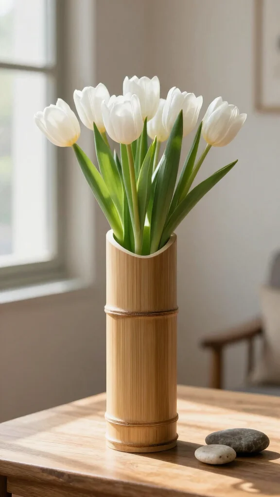 12 Japandi Vase Ideas for a Calm Minimal Natural Home Accent - 3. Bamboo Vases 1