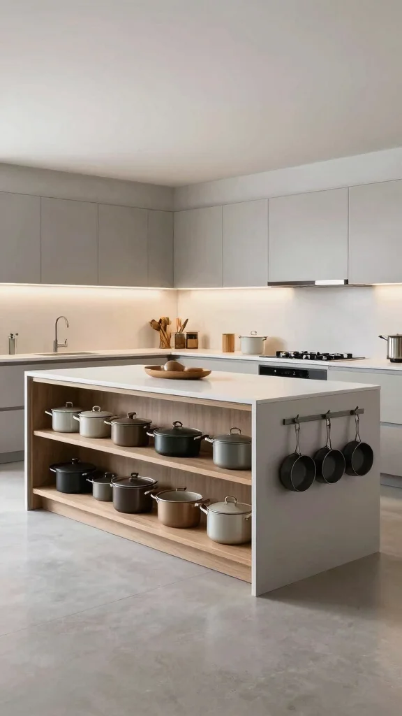 12 Kitchen Pot Storage Ideas for Small Spaces and Large Collections - 7. Multi-Functional Kitchen Islands 1