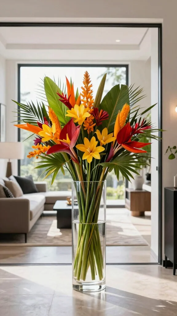 12 Large Vase Ideas for Floor Dining Table and Statement Displays - 9. Bold Acrylic Vases 1