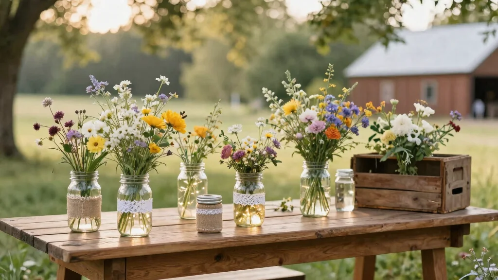 12 Mason Jar Vase Ideas for a Rustic Budget-Friendly Home Display